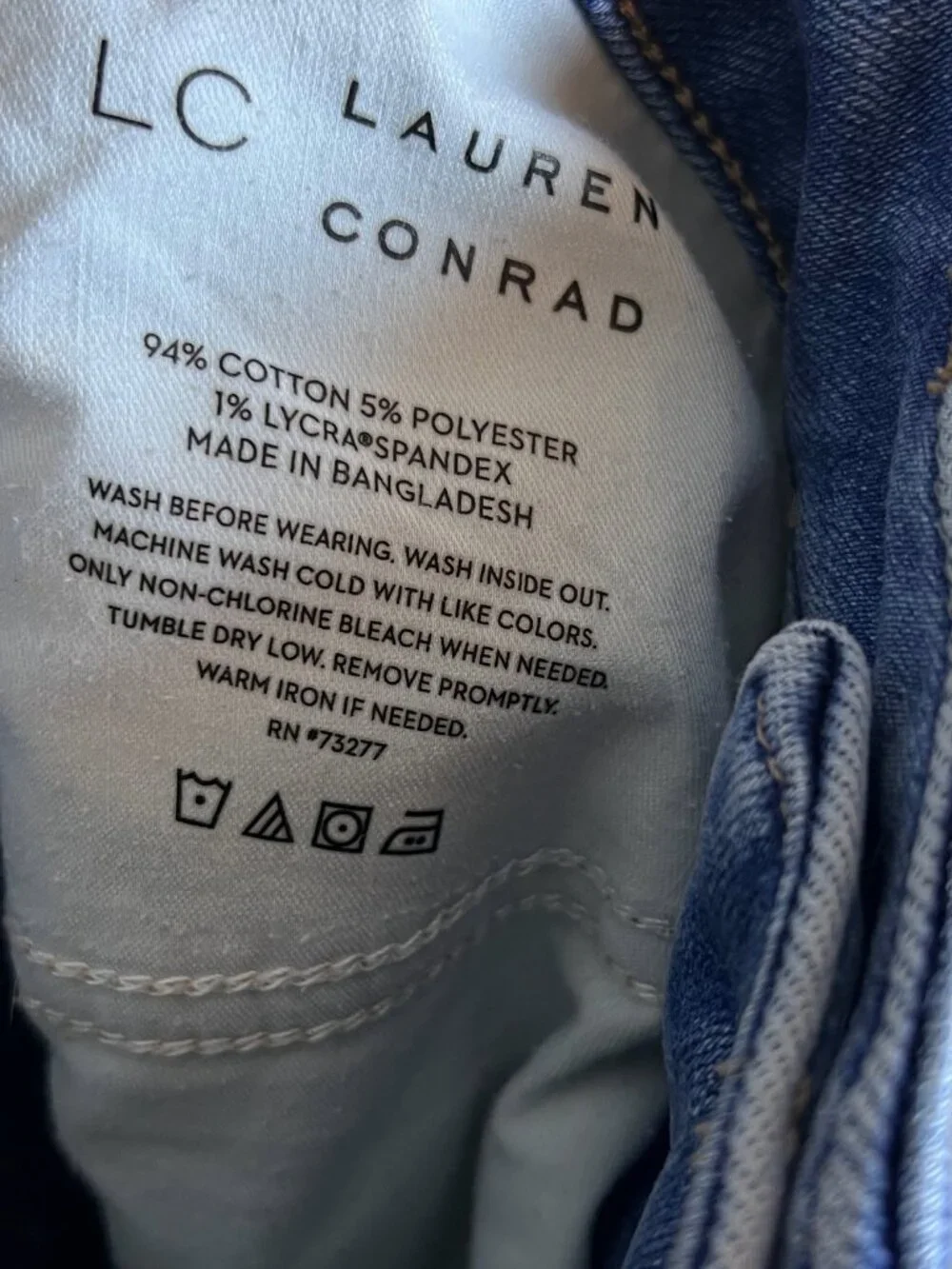 LC Lauren Conrad Distressed Skinny Jeans Blue Size 10